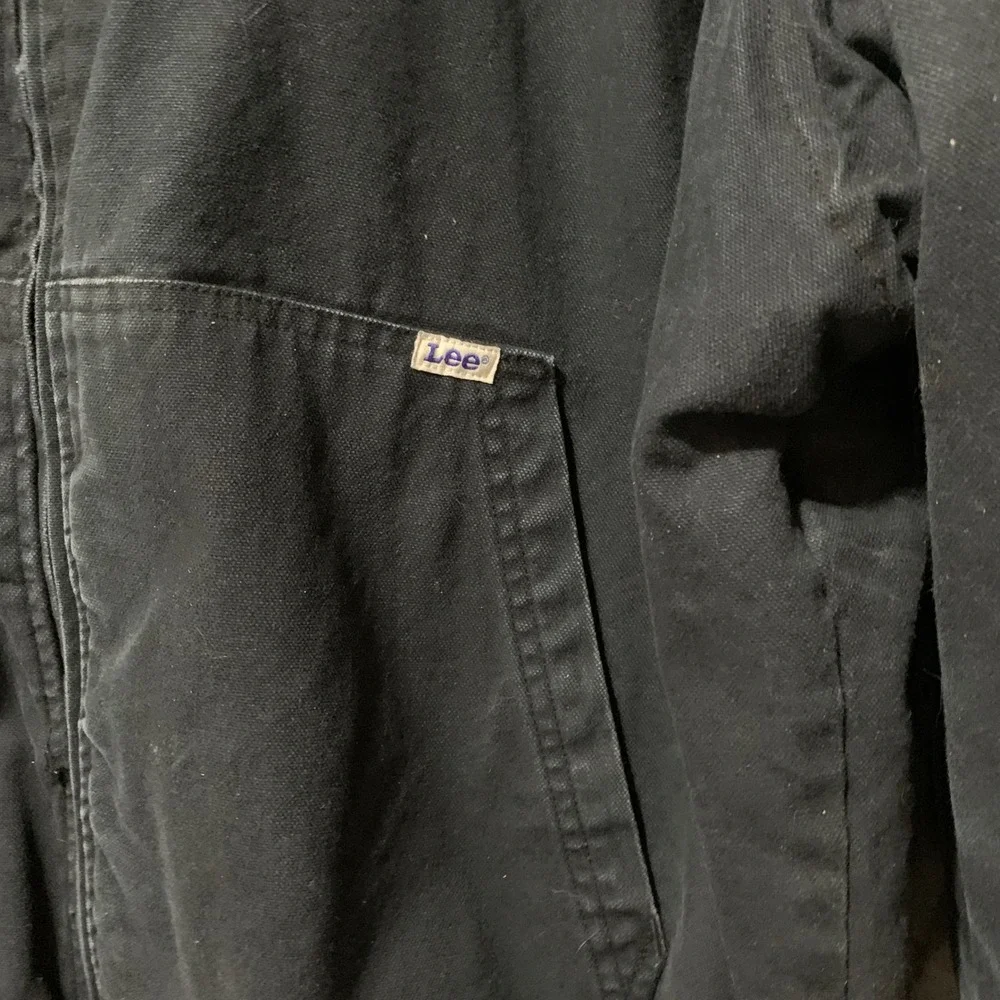 Lee Jacket Mens XL LM33JK686 Black Sherpa Lined Hooded Workwear EUC